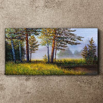 Tablou canvas Ceața de dimineață în pădure