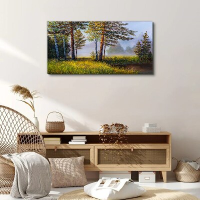 Tablou canvas Ceața de dimineață în pădure