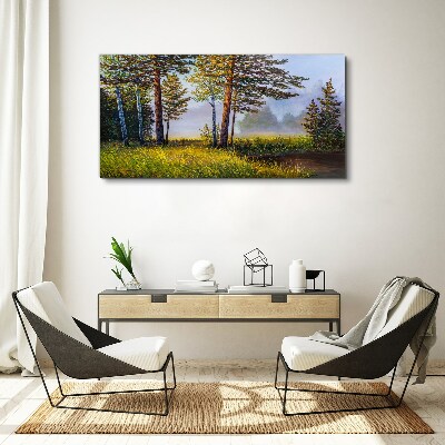 Tablou canvas Ceața de dimineață în pădure