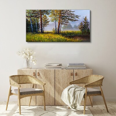 Tablou canvas Ceața de dimineață în pădure