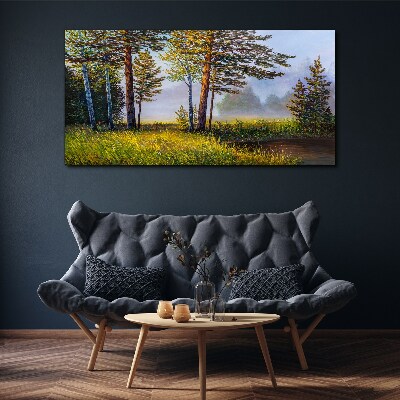 Tablou canvas Ceața de dimineață în pădure