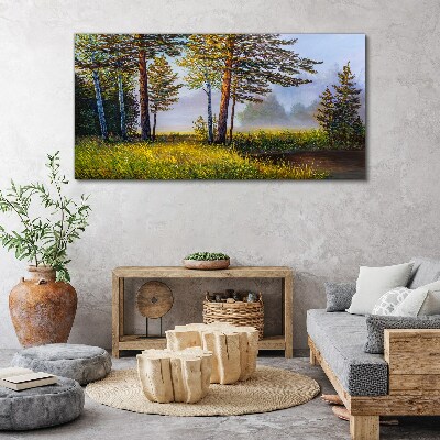 Tablou canvas Ceața de dimineață în pădure