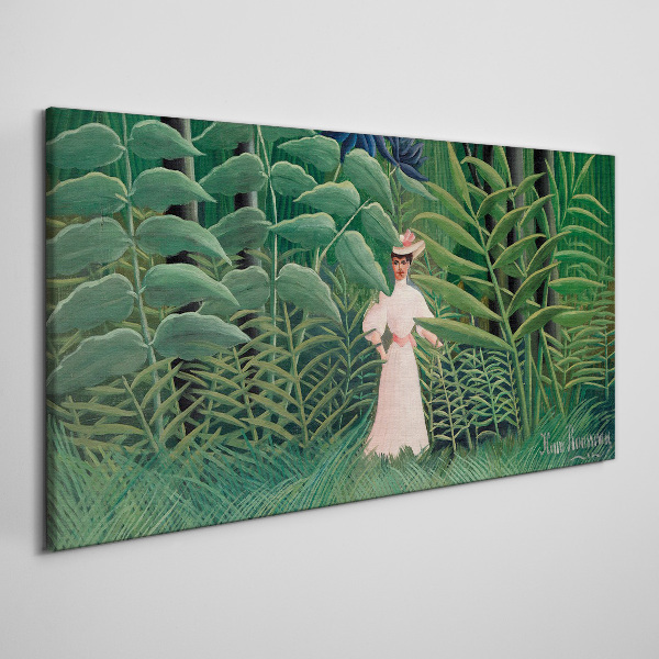 Tablou canvas Femeie în pădurea verde