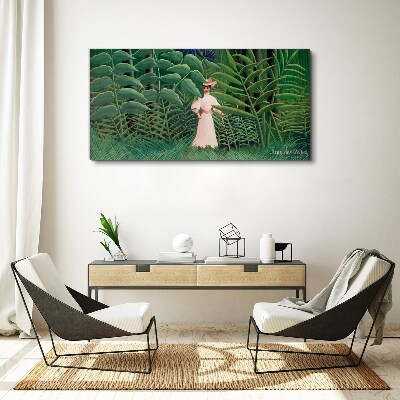 Tablou canvas Femeie în pădurea verde