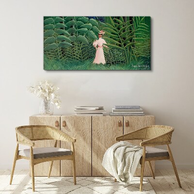 Tablou canvas Femeie în pădurea verde