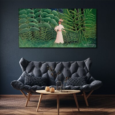 Tablou canvas Femeie în pădurea verde