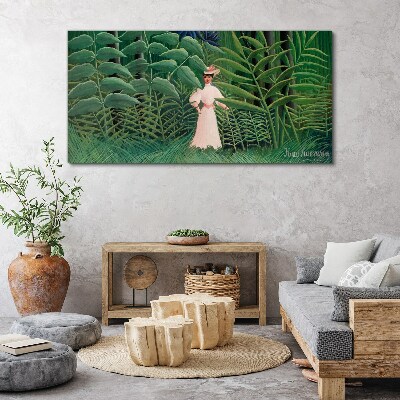 Tablou canvas Femeie în pădurea verde