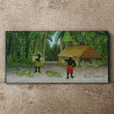 Tablou canvas Recolta de banane într-un peisaj tropical