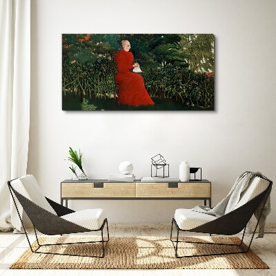 Tablou canvas Haina rosie in gradina