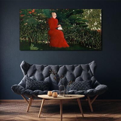 Tablou canvas Haina rosie in gradina