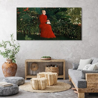 Tablou canvas Haina rosie in gradina