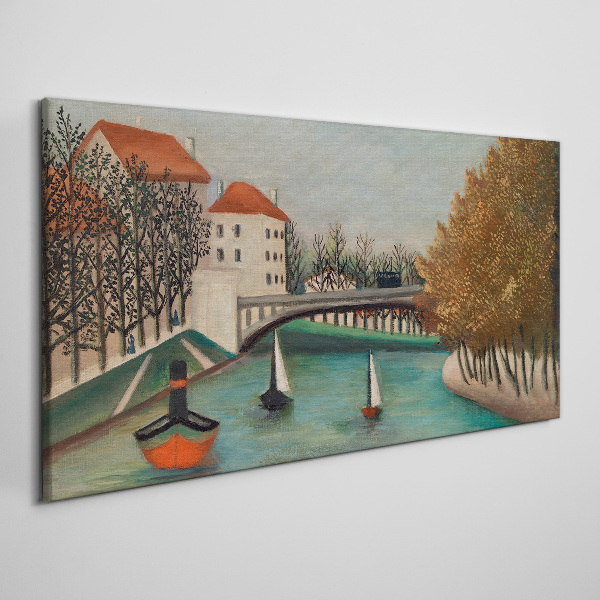 Tablou canvas Un peisaj liniștit cu bărci