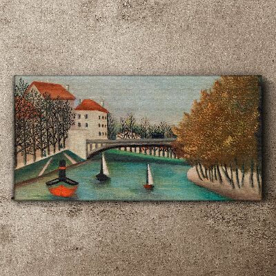Tablou canvas Un peisaj liniștit cu bărci