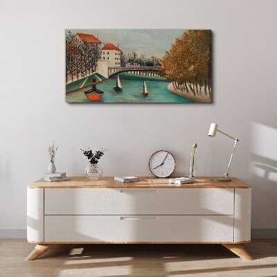 Tablou canvas Un peisaj liniștit cu bărci