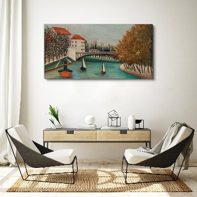 Tablou canvas Un peisaj liniștit cu bărci