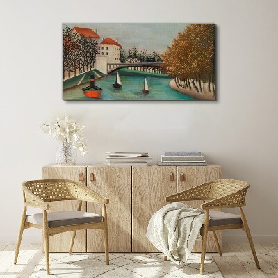 Tablou canvas Un peisaj liniștit cu bărci