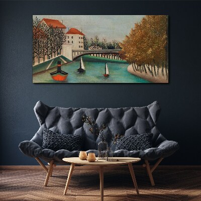 Tablou canvas Un peisaj liniștit cu bărci