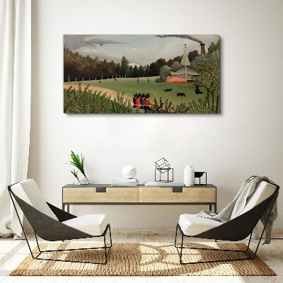 Tablou canvas Peisaj verde cu figuri