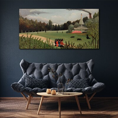 Tablou canvas Peisaj verde cu figuri