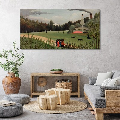 Tablou canvas Peisaj verde cu figuri