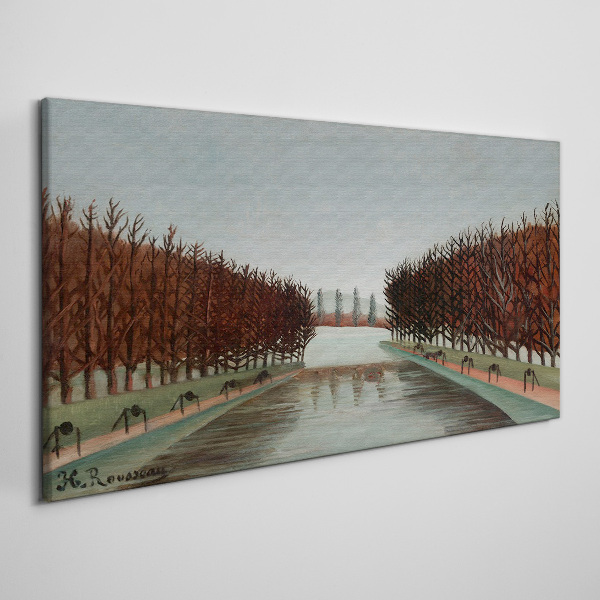 Tablou canvas Peisaj de iarnă cu un râu