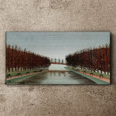 Tablou canvas Peisaj de iarnă cu un râu