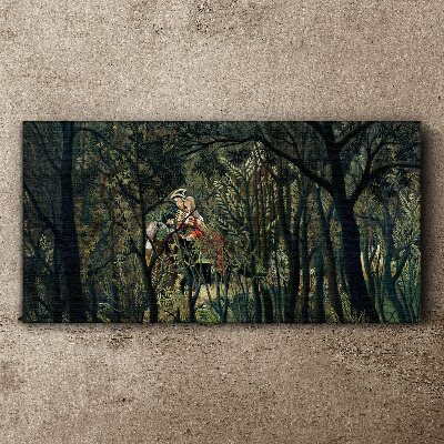 Tablou canvas Călăreț misterios în pădure