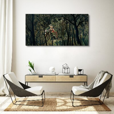 Tablou canvas Călăreț misterios în pădure