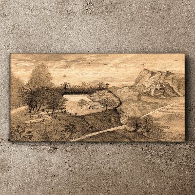 Tablou canvas Peisaj cu un pod și copaci