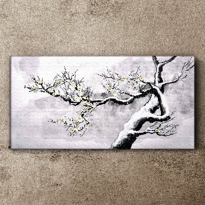 Tablou canvas ramuri de copac de zăpadă de iarnă