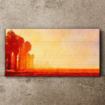 Tablou canvas Apus de soare în spatele palmierilor