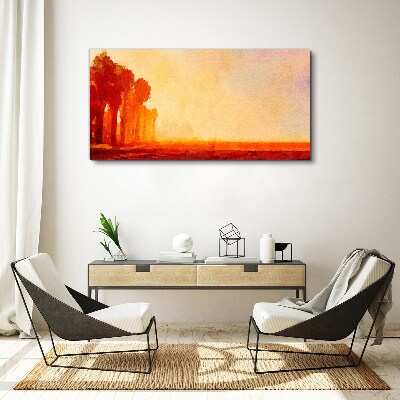 Tablou canvas Apus de soare în spatele palmierilor