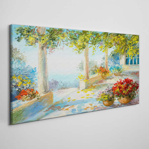 Tablou canvas Peisaj de primăvară cu flori