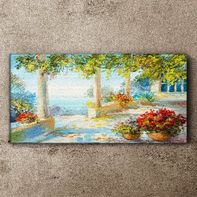 Tablou canvas Peisaj de primăvară cu flori