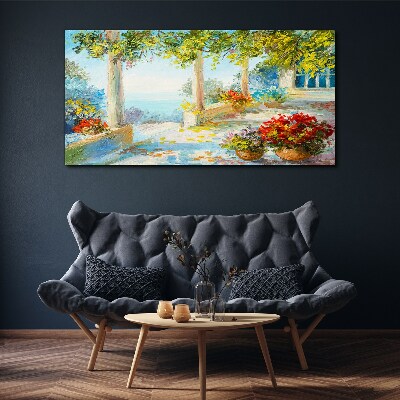 Tablou canvas Peisaj de primăvară cu flori