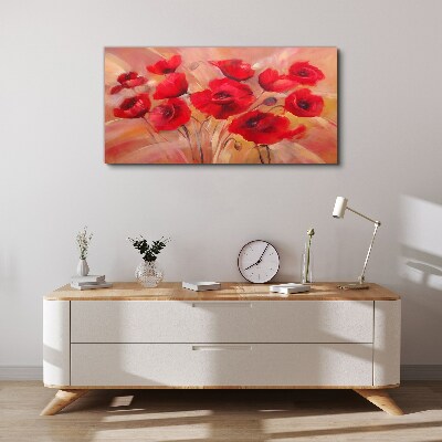 Tablou canvas Macii rosii intr-o compozitie pastelata