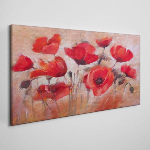 Tablou canvas Maci roșii pe un fundal pastel