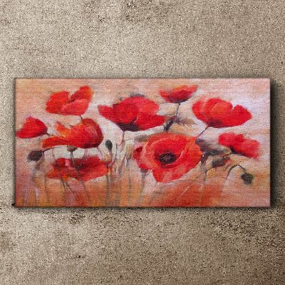 Tablou canvas Maci roșii pe un fundal pastel