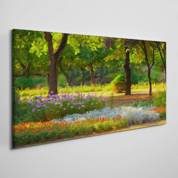 Tablou canvas Un paradis de flori într-o grădină însorită