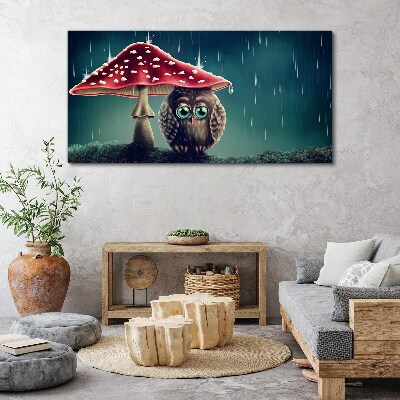 Tablou canvas Pasăre ciupercă modernă