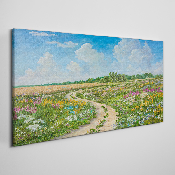 Tablou canvas O potecă de flori printre pajiști