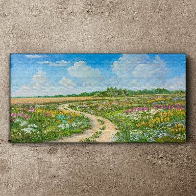 Tablou canvas O potecă de flori printre pajiști