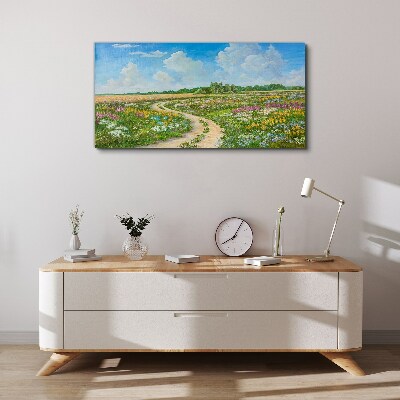 Tablou canvas O potecă de flori printre pajiști