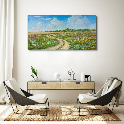 Tablou canvas O potecă de flori printre pajiști