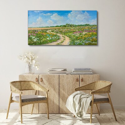 Tablou canvas O potecă de flori printre pajiști
