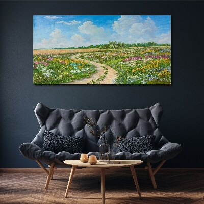 Tablou canvas O potecă de flori printre pajiști
