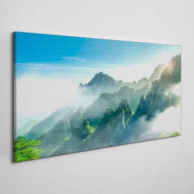 Tablou canvas Peisaj montan într-o dimineață cețoasă