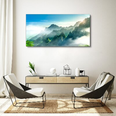 Tablou canvas Peisaj montan într-o dimineață cețoasă