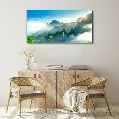 Tablou canvas Peisaj montan într-o dimineață cețoasă