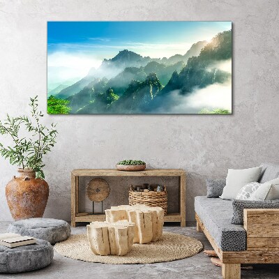 Tablou canvas Peisaj montan într-o dimineață cețoasă